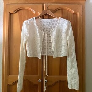 Wild Rose & Sparrow White Lace Cardigan